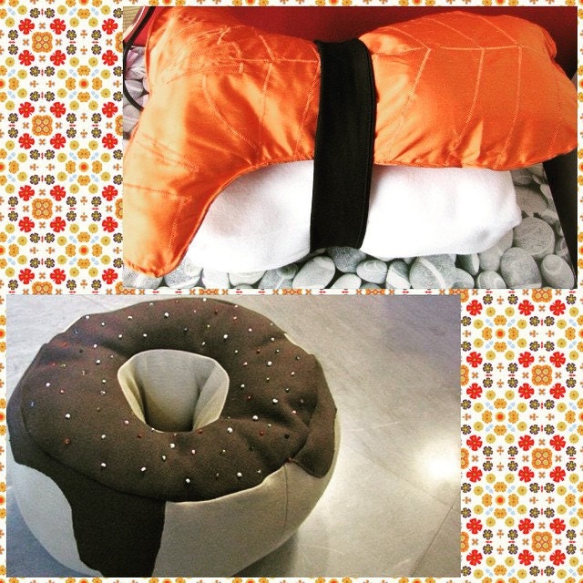 Items similar to Giant Donut floor pillow pink icing with sprinkles on Etsy