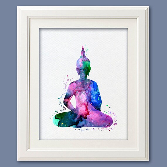 Yoga Pose Galaxy Watercolor Ilrations By Lollypalette Buddha Yoga