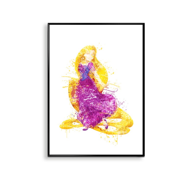 Tangled Rapunzel Watercolor Art Print Poster Disney By ArtRuss