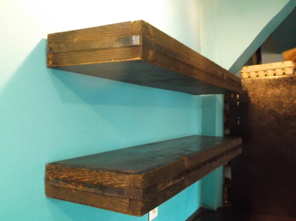 36 Rustic Floating Shelves Reclaimed Wood Floating By SameAsNever