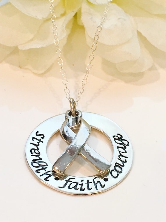 Hand Stamped Cancer Awareness Necklace Cancer