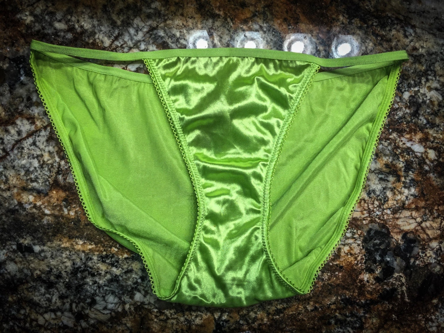 Vintage Green Satin Panties Vs Style Size
