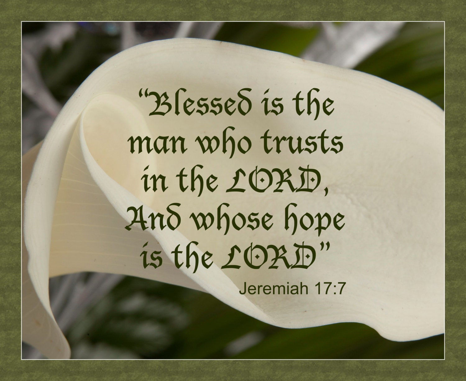 Items Similar To Bible Verse Jeremiah Blessed Is Man Who Trusts