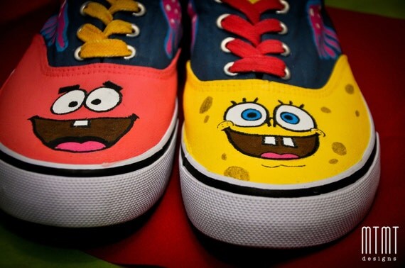 Items Similar To Spongebob Patrick Hand Painted Shoes On Etsy