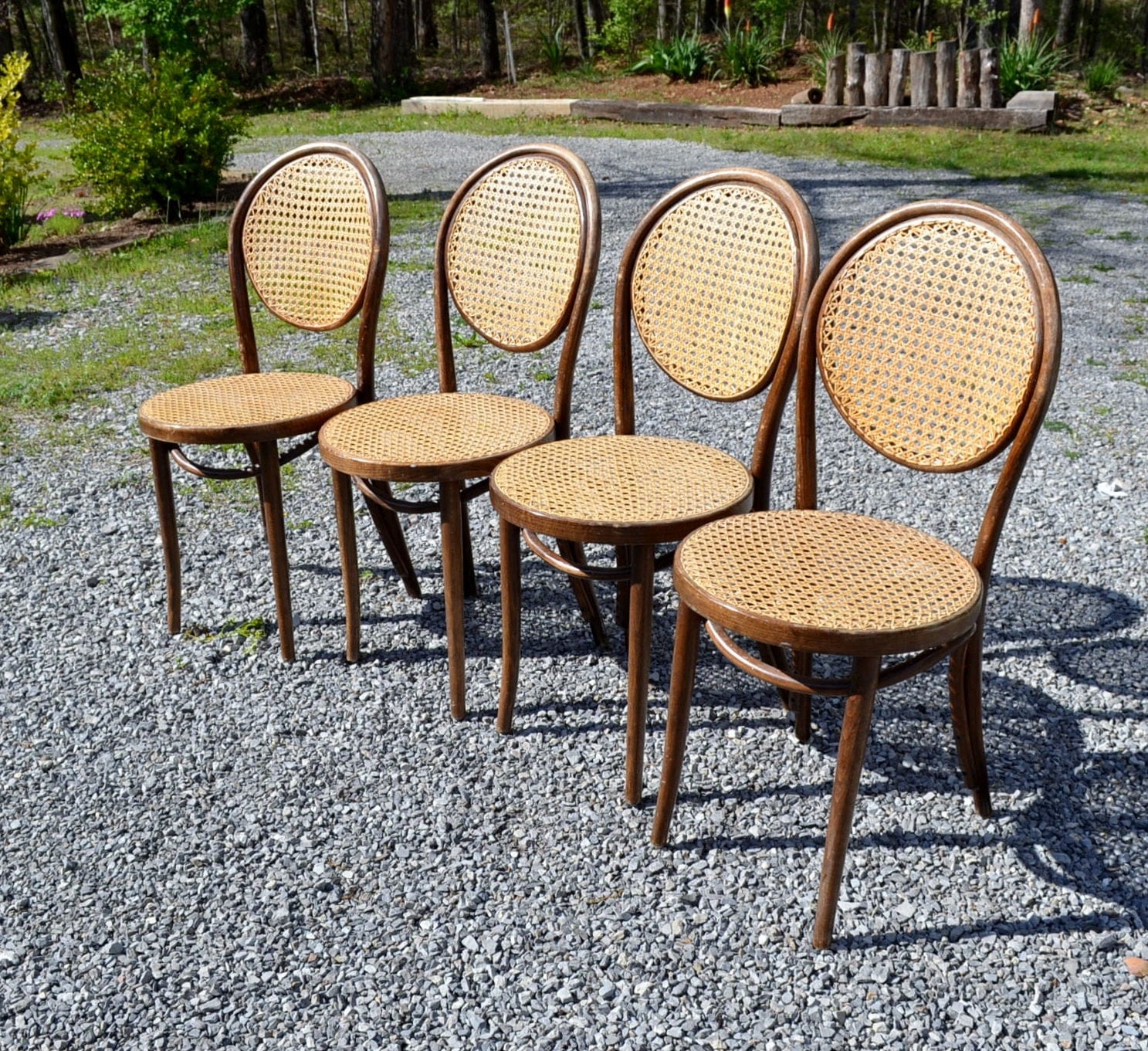 RESERVED Vintage Bentwood Chair Set Of 4 Cane Seat And Back