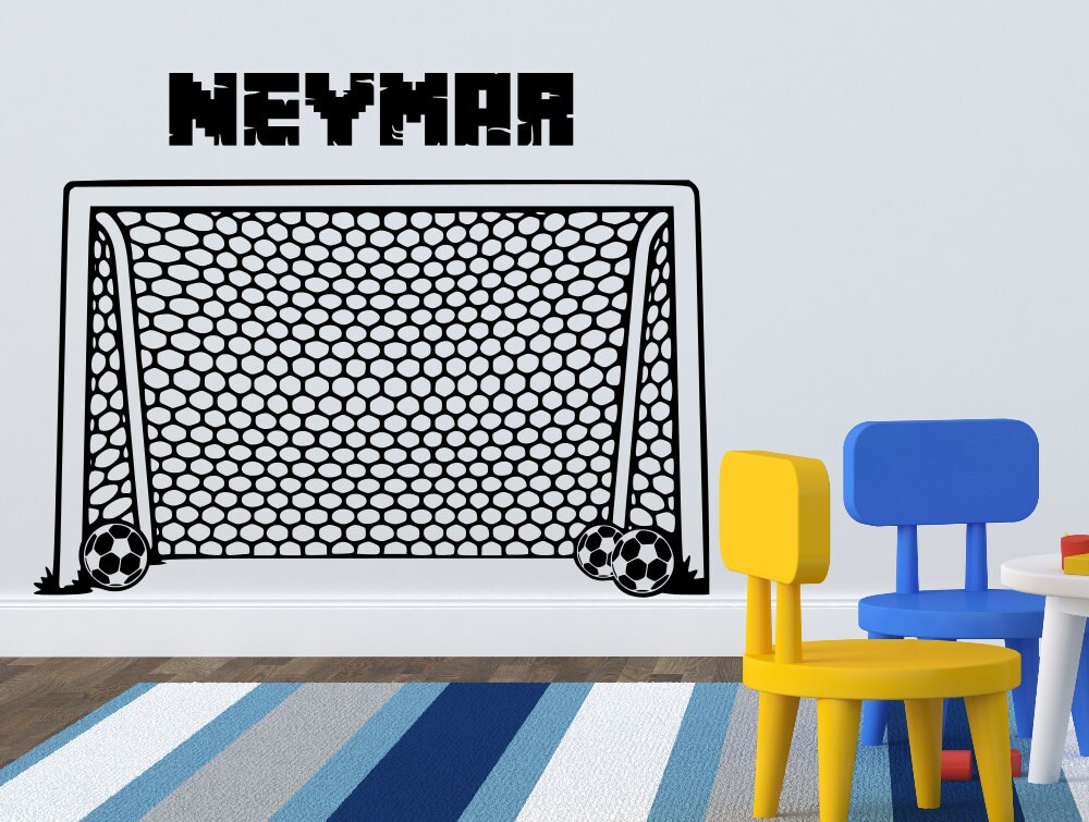 Soccer Goal Wall Decal With Custom Name Sport Soccer Wall