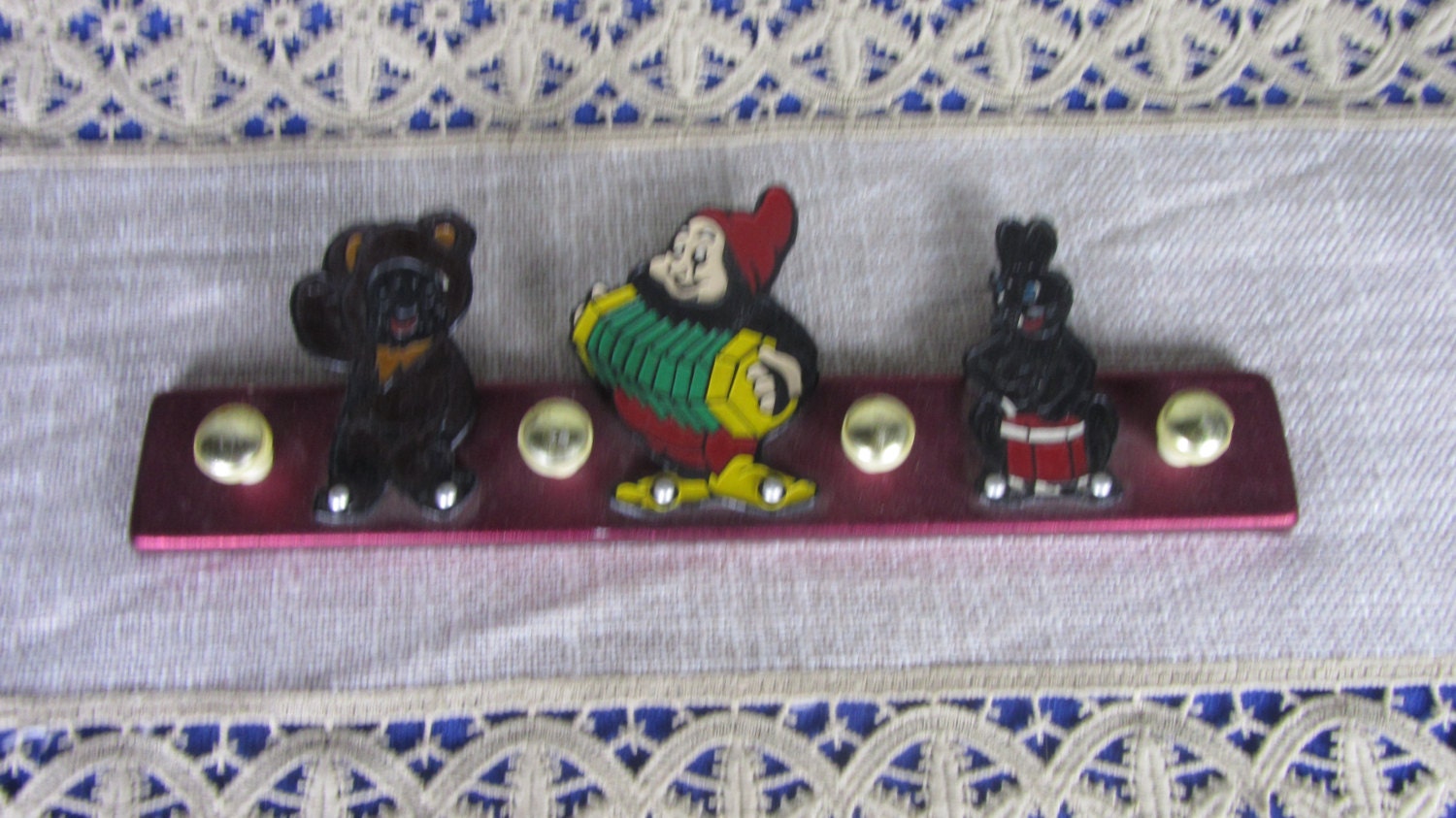 Fairy Tale Vintage Wall Hook, Children Wall Hanger,4 Hooks, Towel Clothing Hange