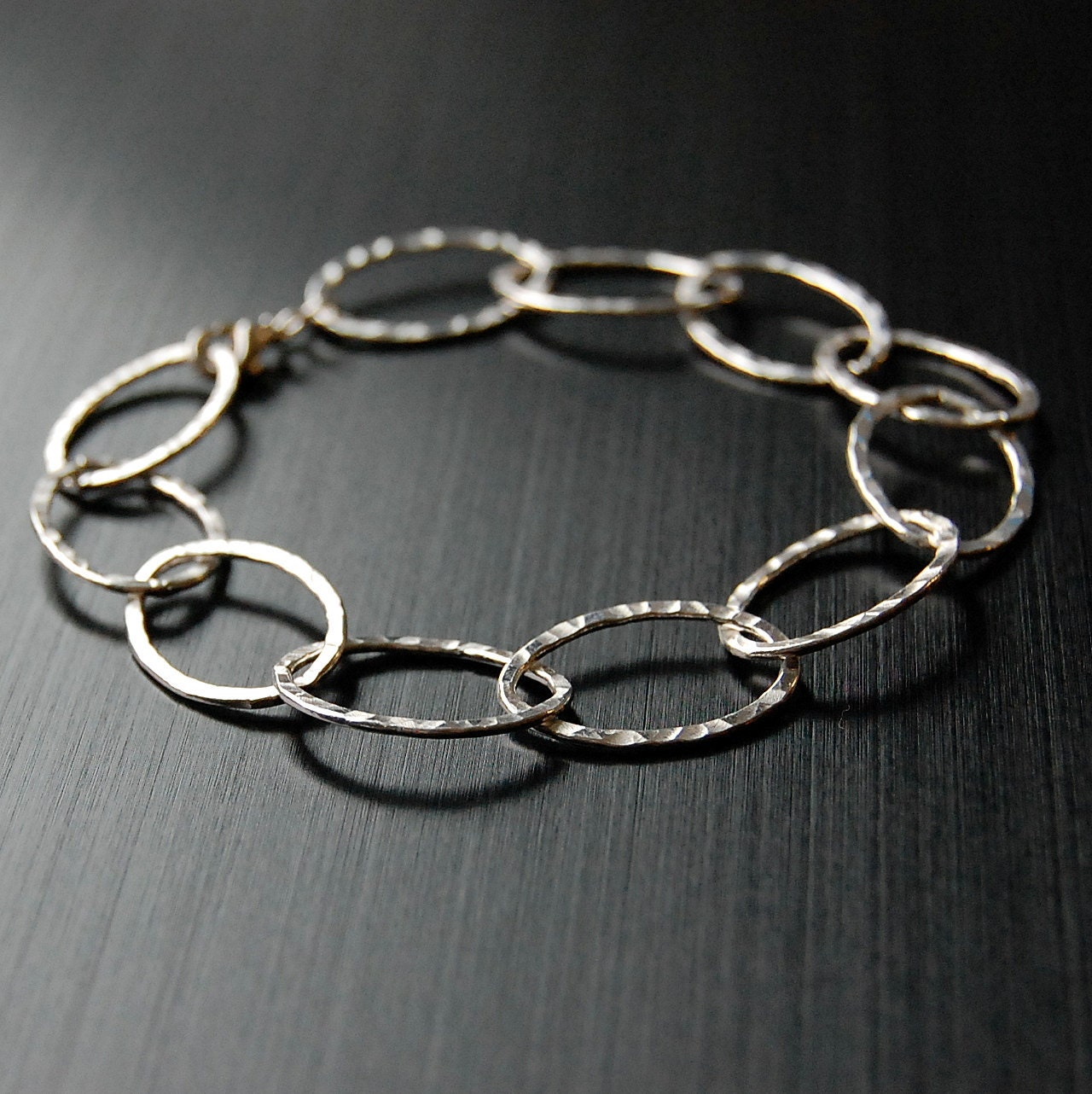 Silver Bracelet Hammered Sterling Silver By Kyannecreations