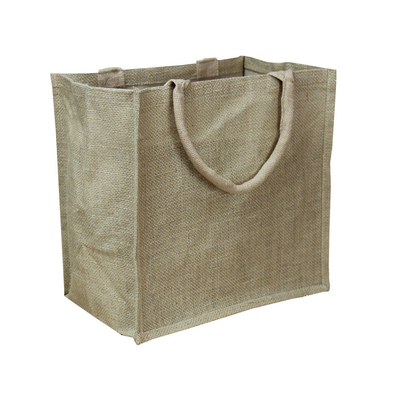 Natural Burlap Shopping Tote Bags 11 X 11 X