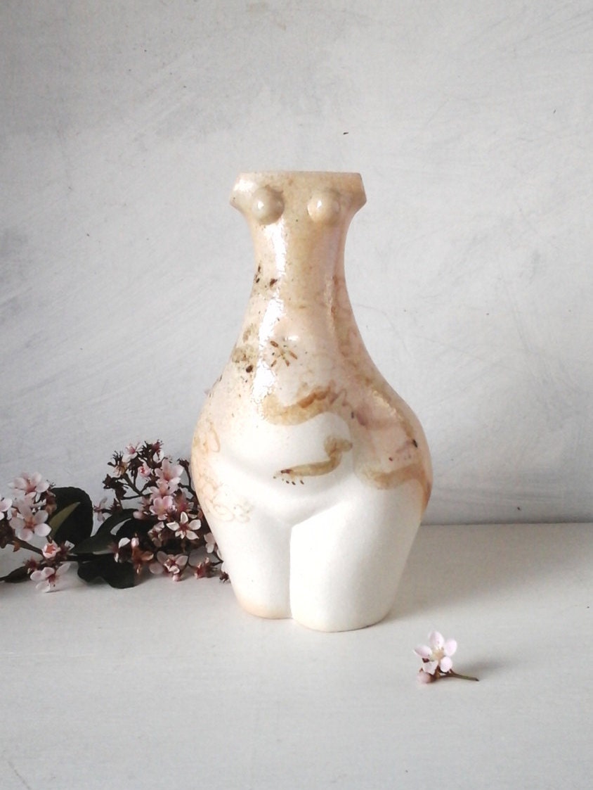 Female Nude Vase Ikebana Pottery Vase Wood Fired Dragon