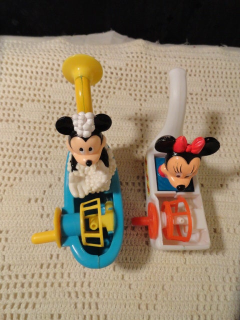 Vintage Minnie Mickey Mouse Bubble Blower Pipe Tootsietoy