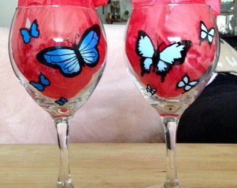 Butterfly Wine Glass