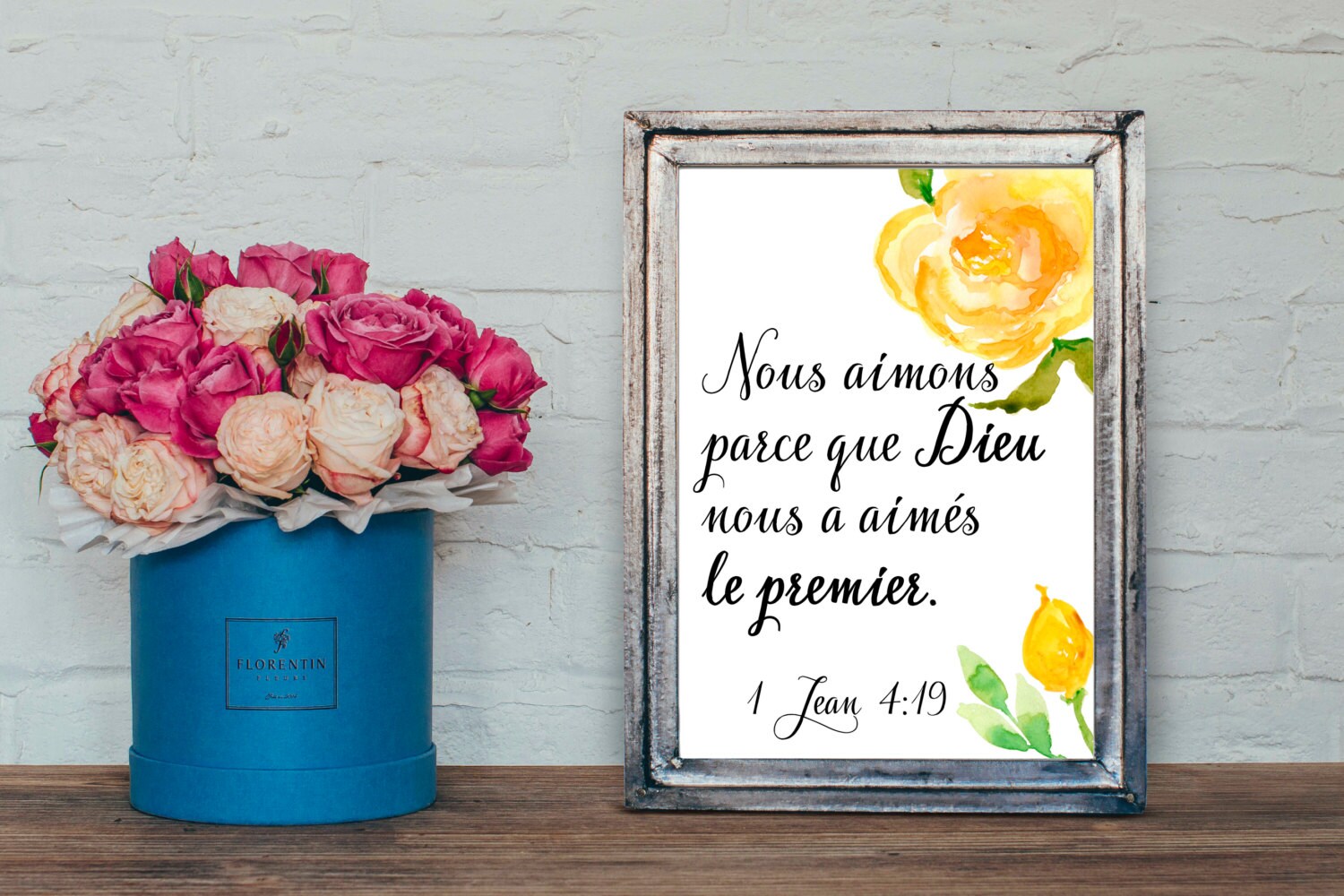 Affiche A4 Avec Verset Biblique 1 Jean 4 19