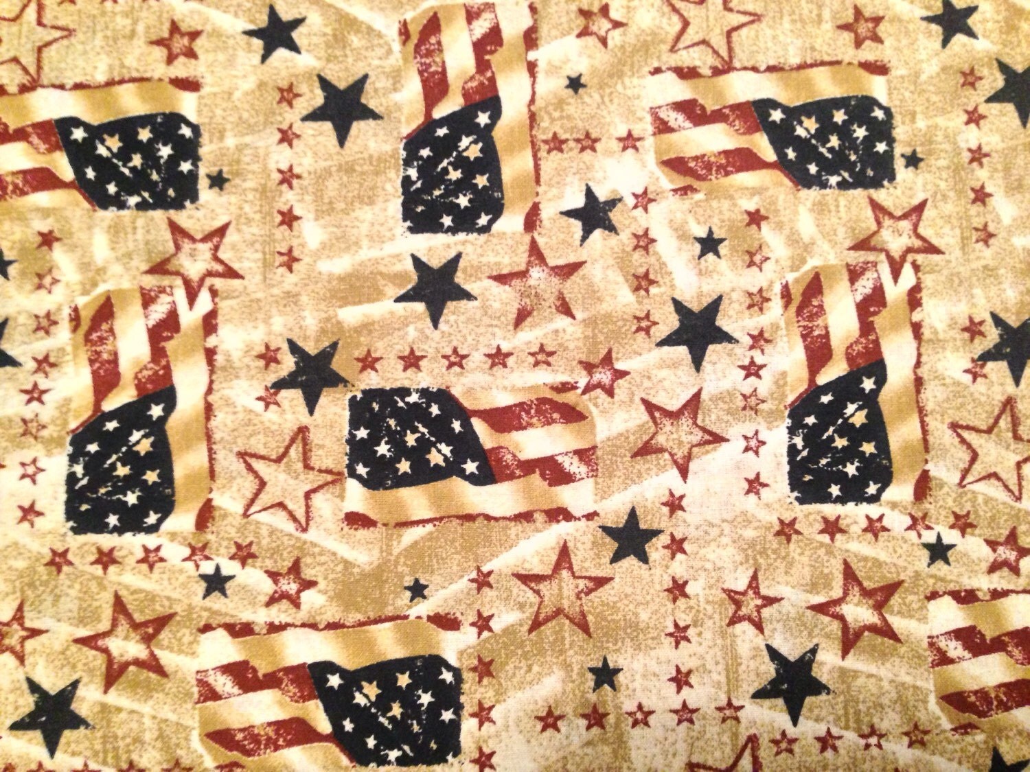 Patriotic Fabric By The Yard American Flag Fabric QOV