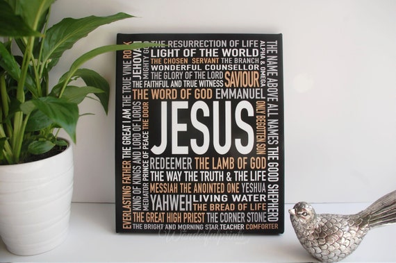 Names Of God Jesus Wall Art Bible Verse Print Christian