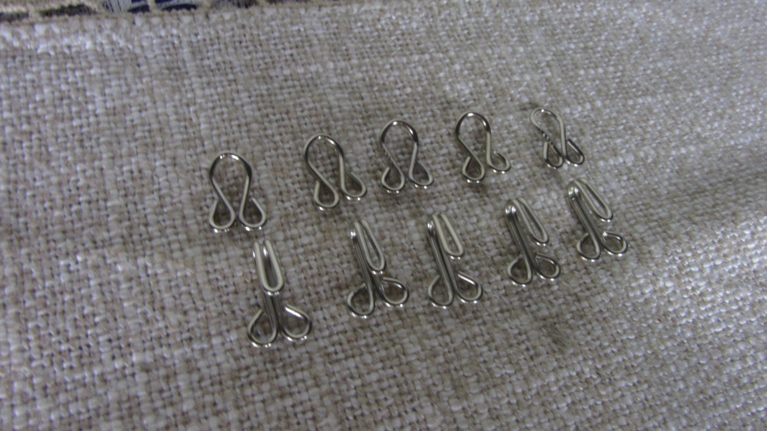 5 pairs Metal silver color bright finished hook and loop clasps for DIY project,