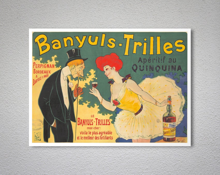 Banyuls Trilles Aperitif Au Quinquina Vintage By Wallarty On Etsy