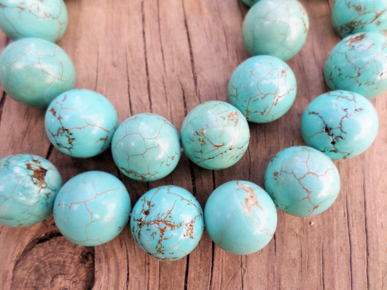 Turquoise Magnesite 18mm Round Beads Full By BeadingonaBudget