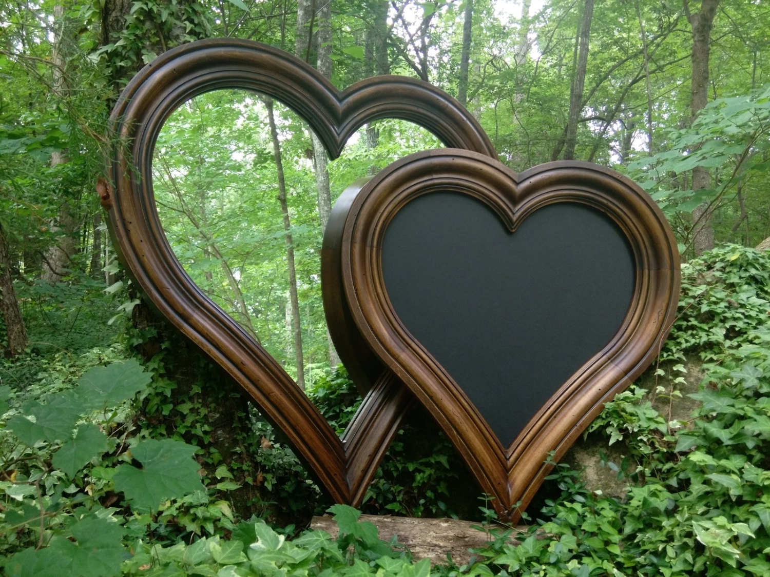 Heart Mirror Rustic Mirror Wood Heart Mirror Large Wood