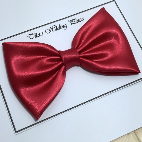 Red Satin Hair Bow Wedding Dress Bow Large By Titashidingplace