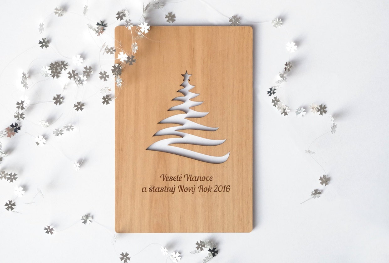 Wooden Christmas Greeting Card Special Christmas Greeting