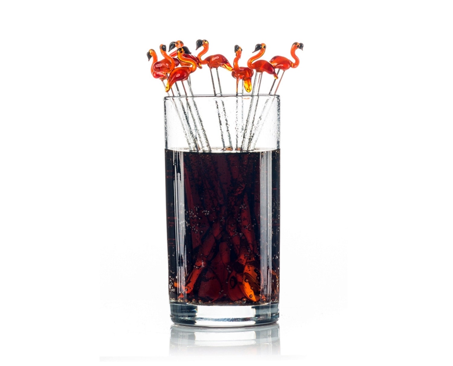 Set Of Unique Glass Drink Stirrers Cocktail Swizzle Sticks