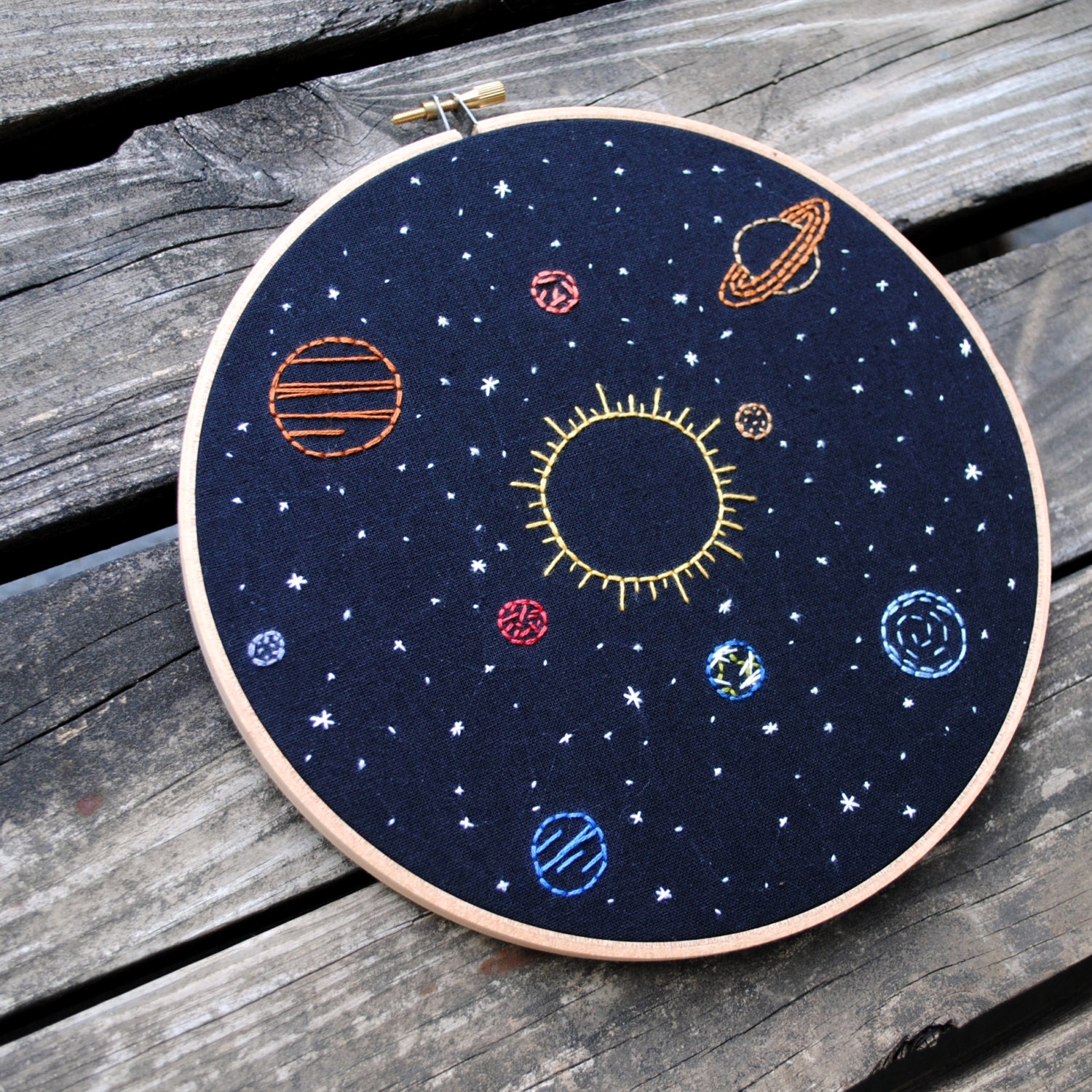 Solar System Embroidery Art 8 Hoop Celestial By TheBeefyChicken