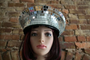 Disco Ball Mirror Officers Cap Hat