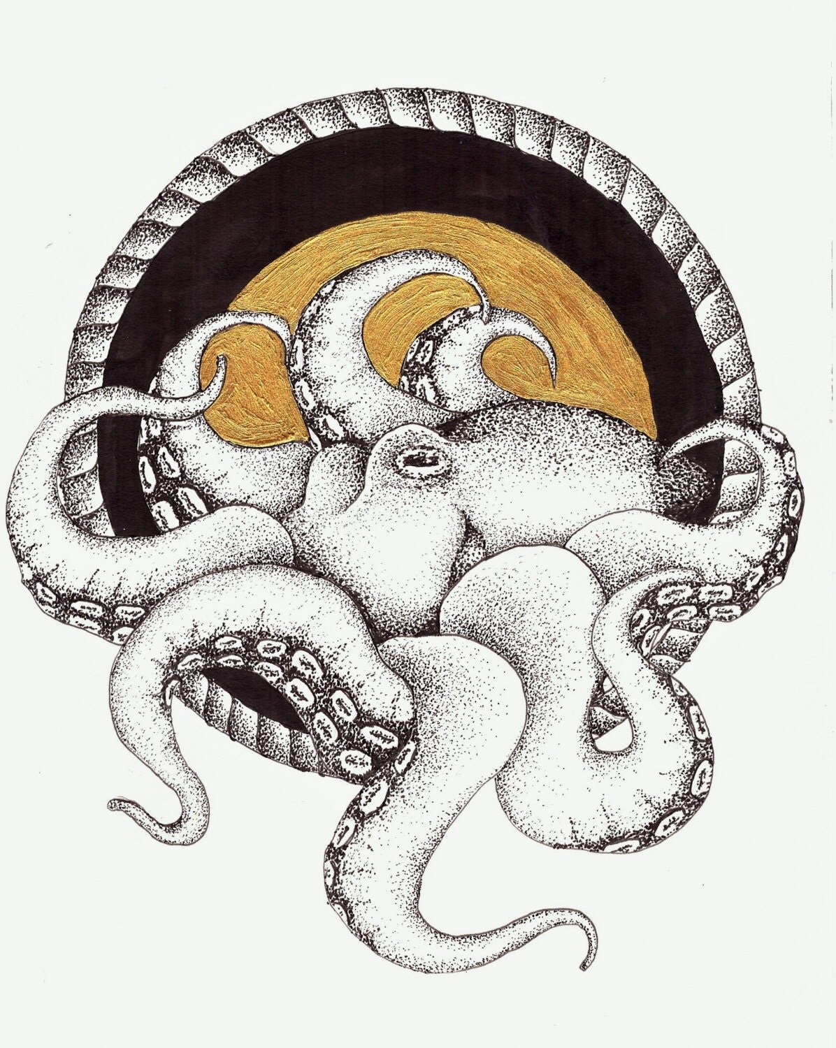 Pen And Ink Octopus Art Print