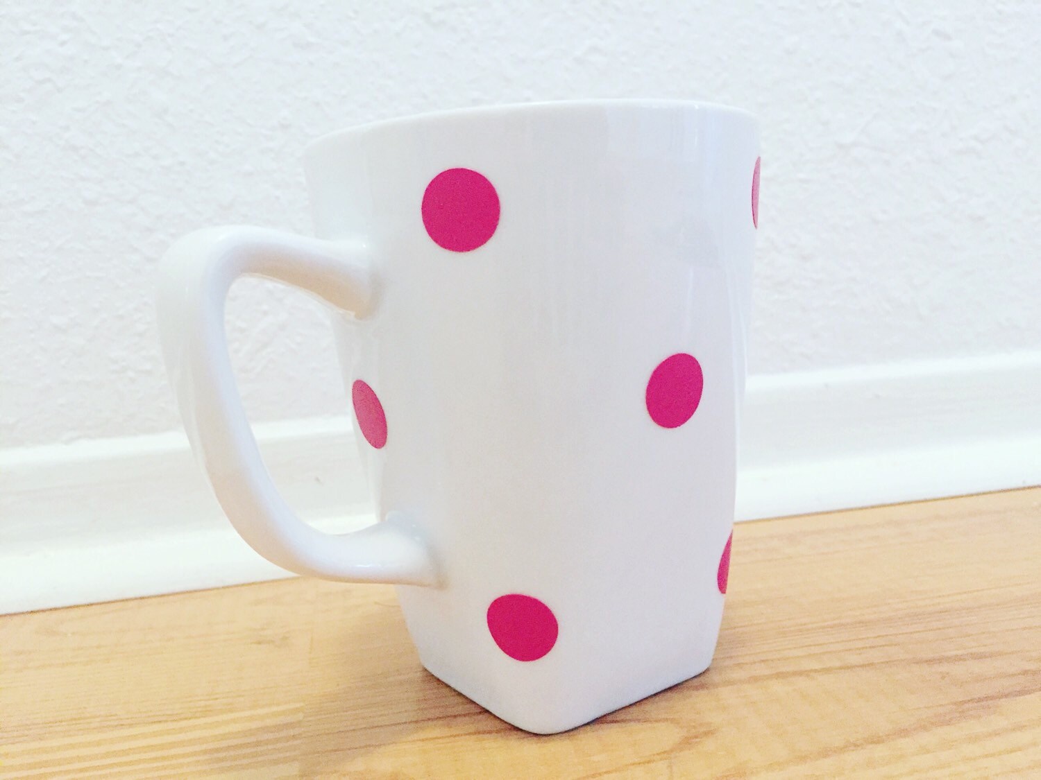 Pink Polka Dot Mug Pink Coffee Mug Polka Dot By Maywindmarket