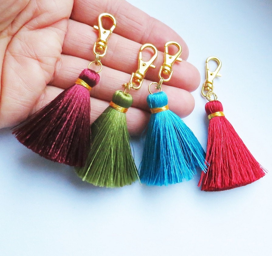 Small Tassel Keychain Purse Charm Silk Tassel Keyring Gift