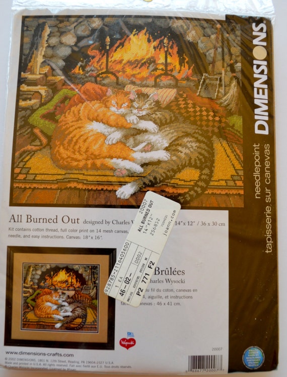 Dimensions Needlepoint Kit Cats All Burned Out Cat