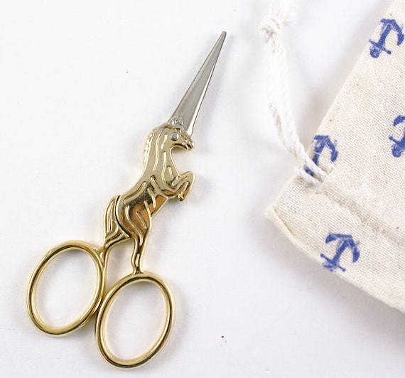 Gold Unicorn 4" embroidery scissors - small unicorn sewing scissors - for cross stitching, needlework, quilting