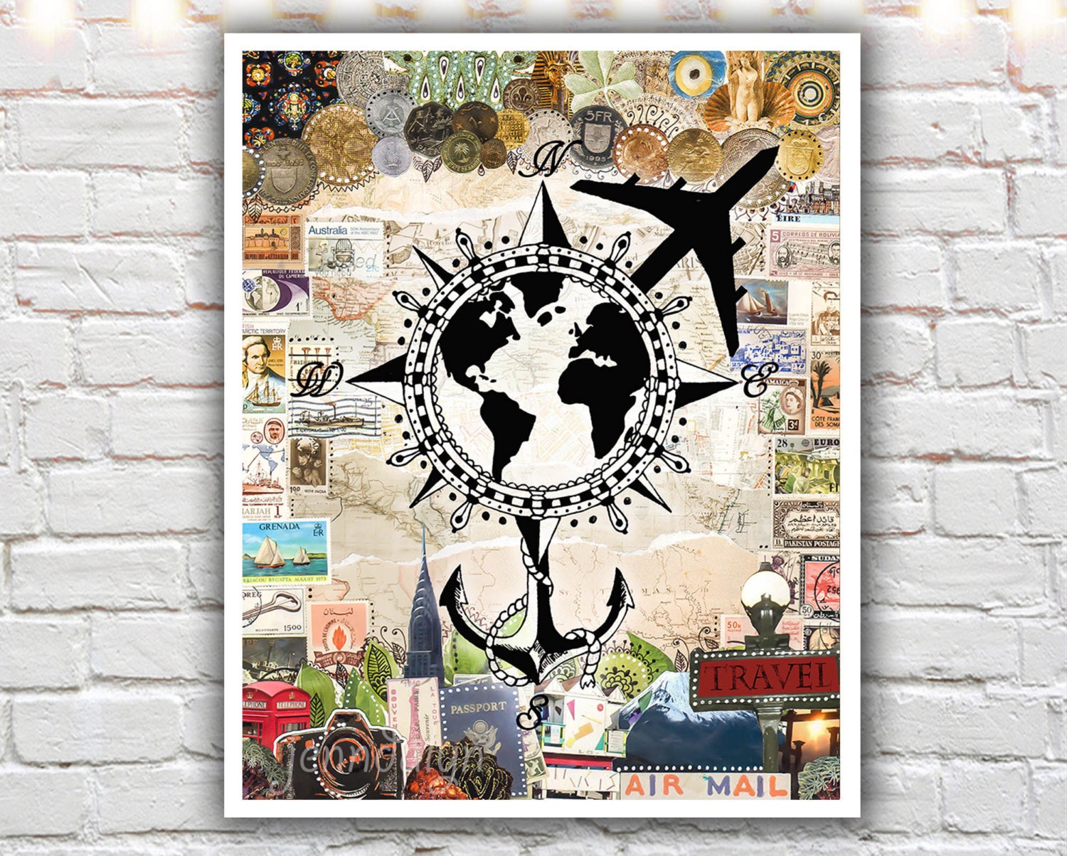 Travel Wall Art Travel Poster Wanderlust Print Mixed