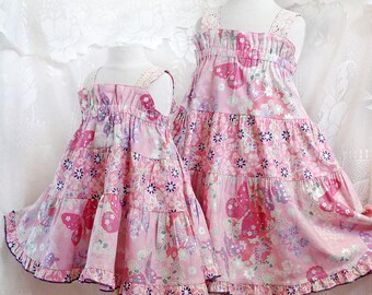 Pink lace little girls spring dresses Pink lace little girls spring