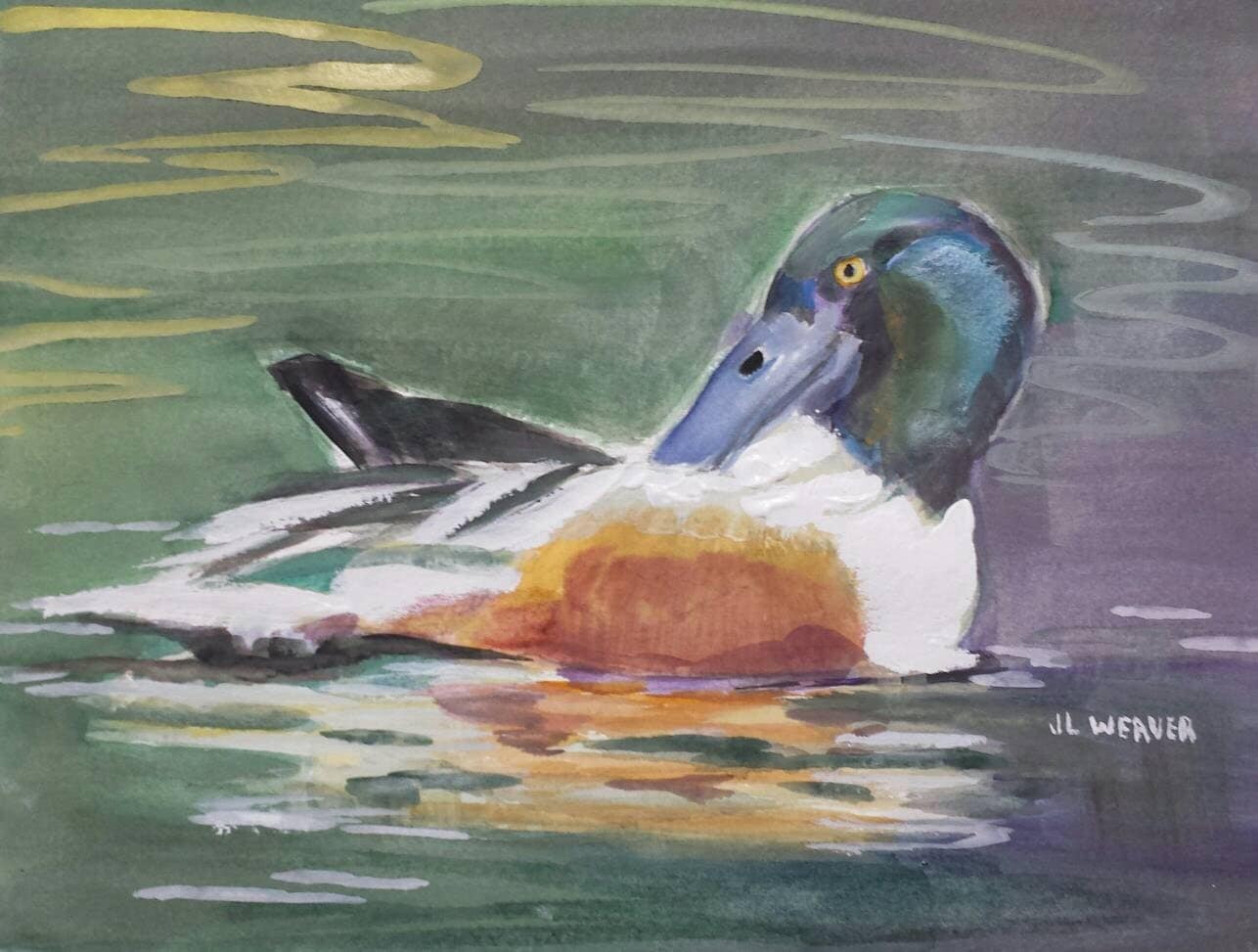 Mallard Duck Original Watercolor Painting