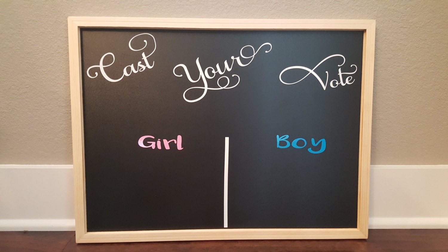 Cast Your Vote Baby Gender Reveal Chalkboard Sign