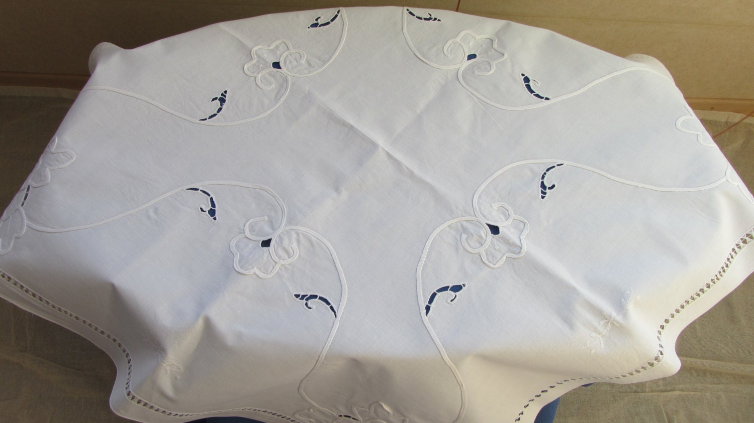 Vintage Crochet white cotton lace, Lace napkin, Cotton lace napkin, Cotton lace