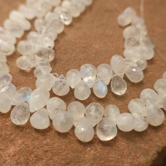 Ct Rainbow Moonstone Flashy Faceted D Tear Drop Briolettes