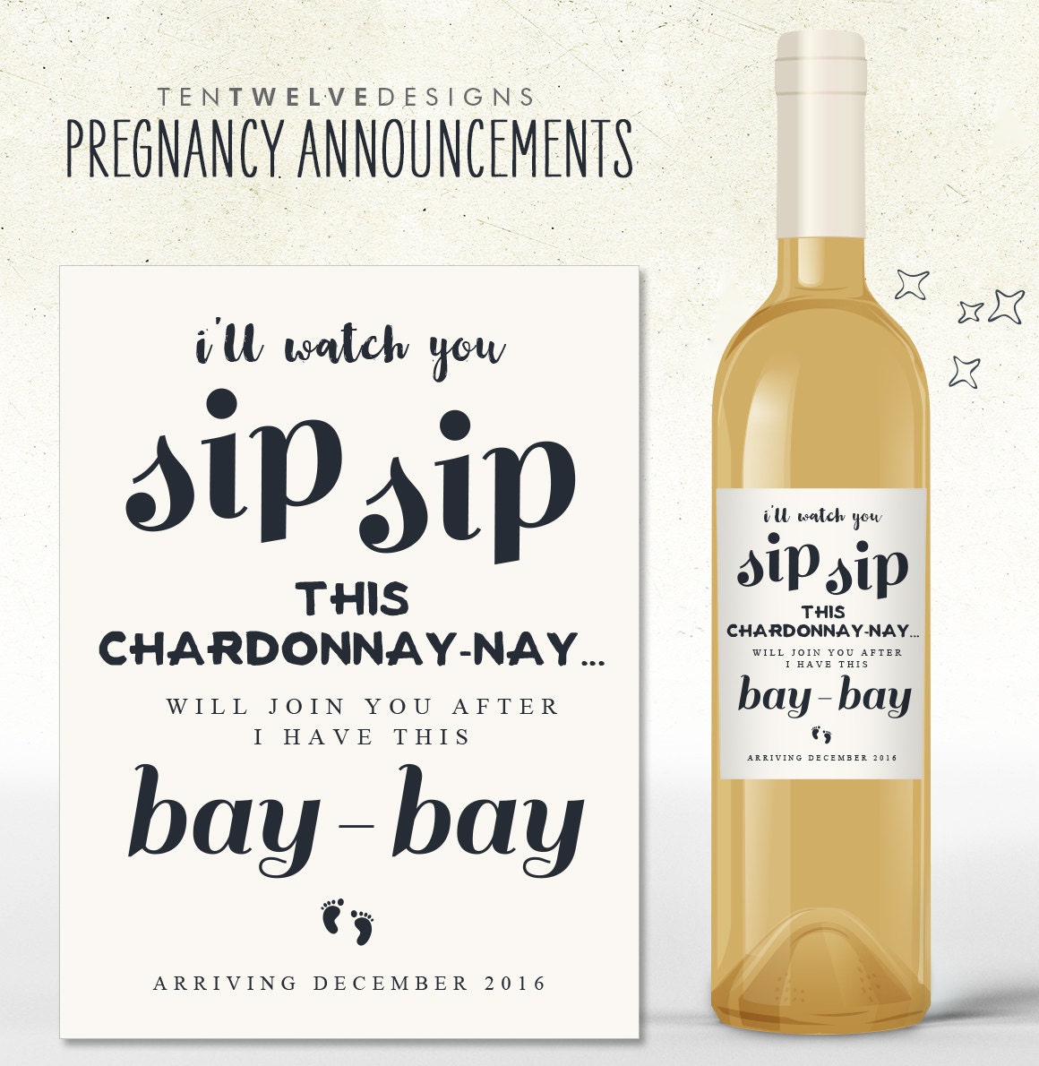 Pregnancy Announcement Custom Wine Label I Ll Watch You