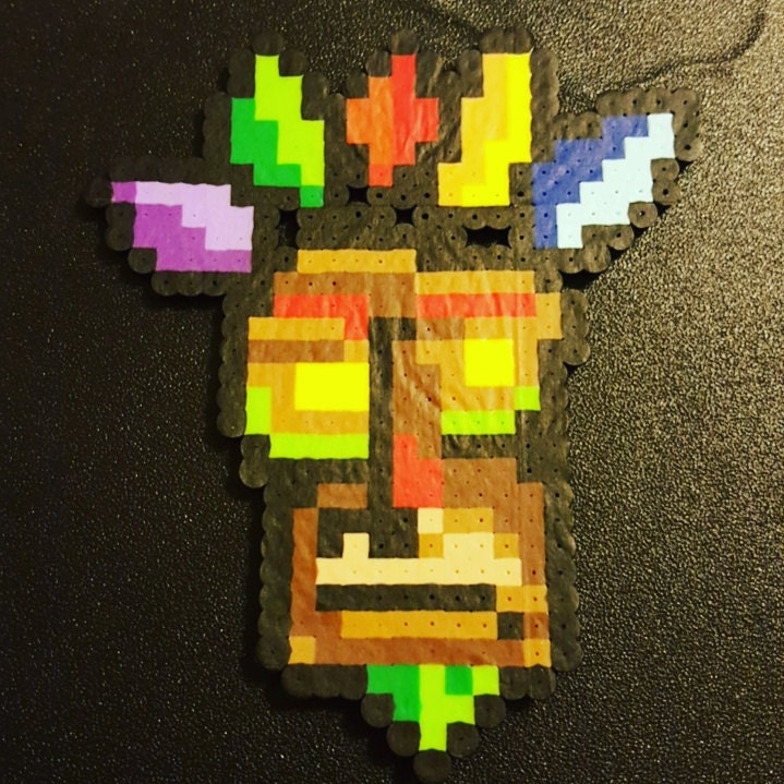 Perler Crash Bandicoot Aku Aku Bead Sprite By Bitcrafting