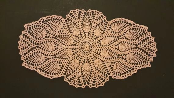 Crochet Oval Pineapple Doily Vintage Pineapple Pattern