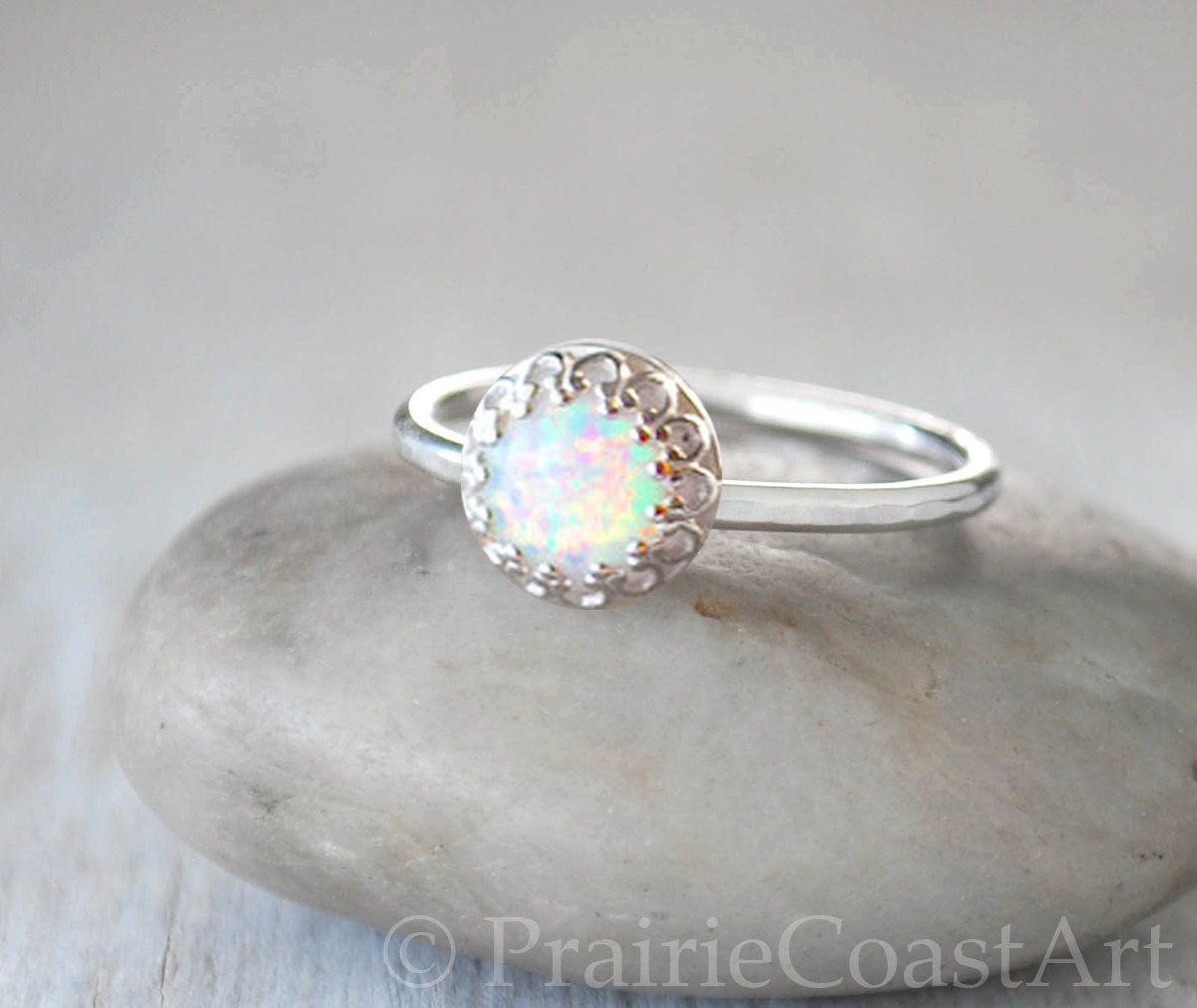 Opal Ring In Sterling Silver Handcrafted By Prairiecoastart