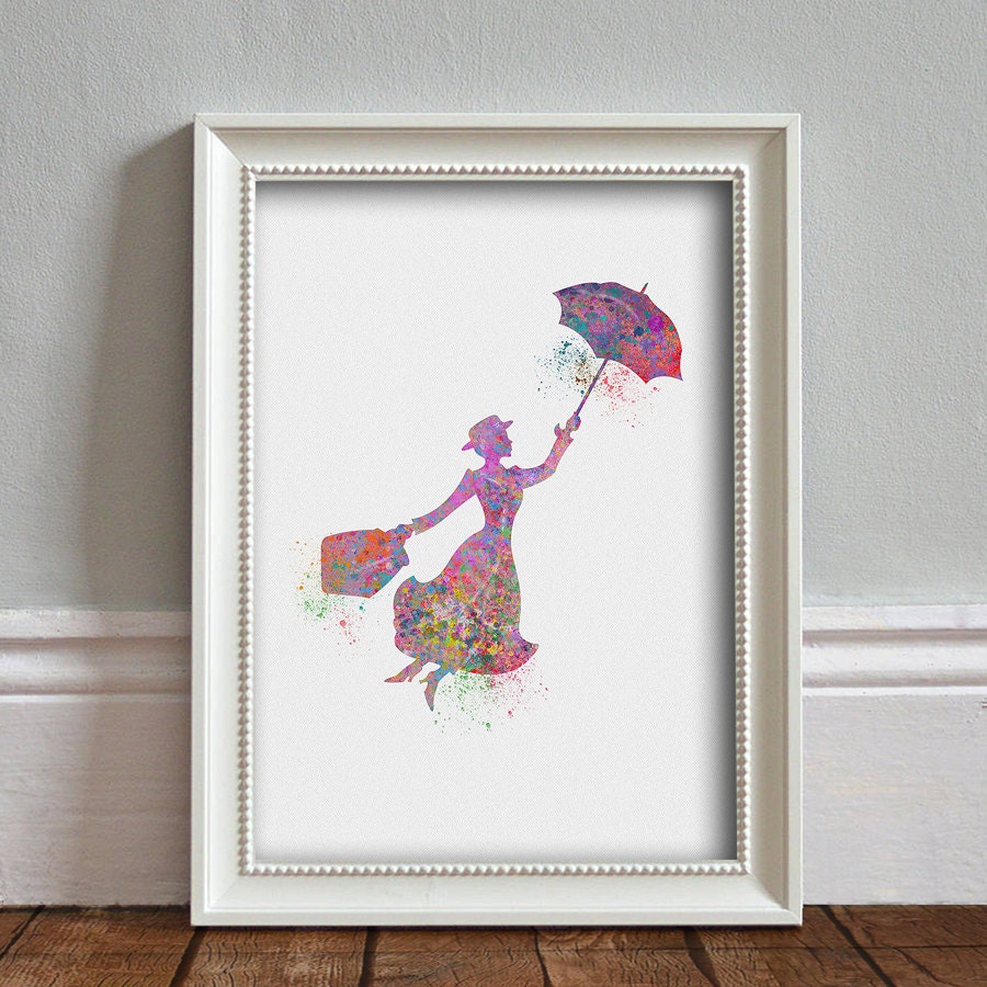 Mary Poppins Art Disney Gift Mary Poppins Print Home Decor