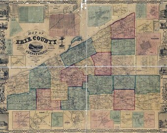 Map Of The Oil Region Of Pa Venango By Genealogicalsurveyor