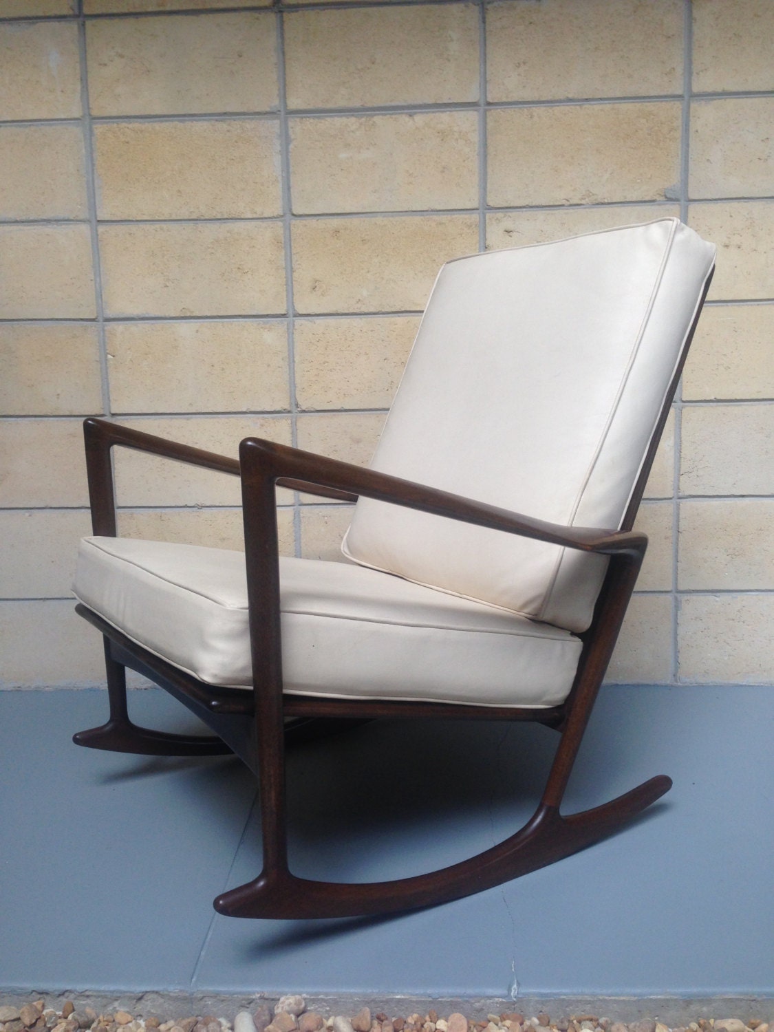 Danish Modern Rocking Chair By Kofod Larsen For Selig High Back