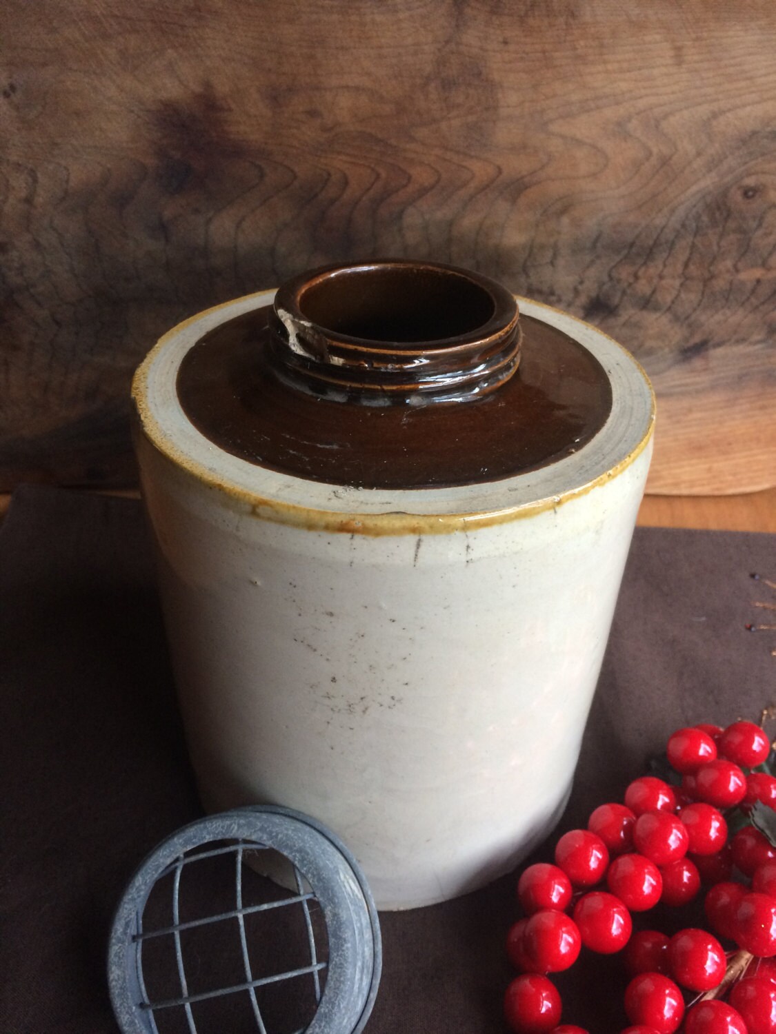 Vintage Stoneware Canning Jar Crock Canning Crock Crockery