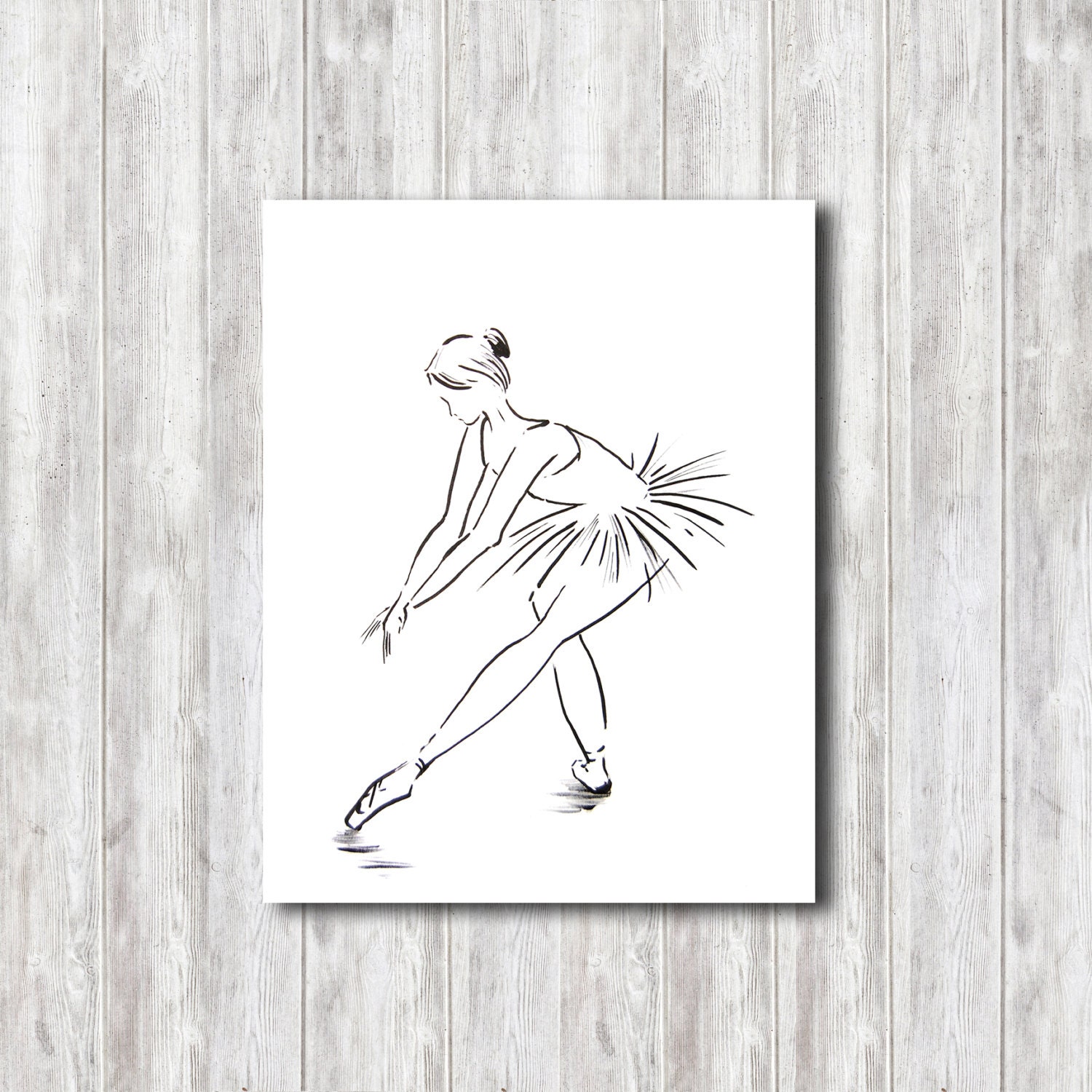 Ballerina Print Minimalist Ballet Drawing Art By Canotstopprints