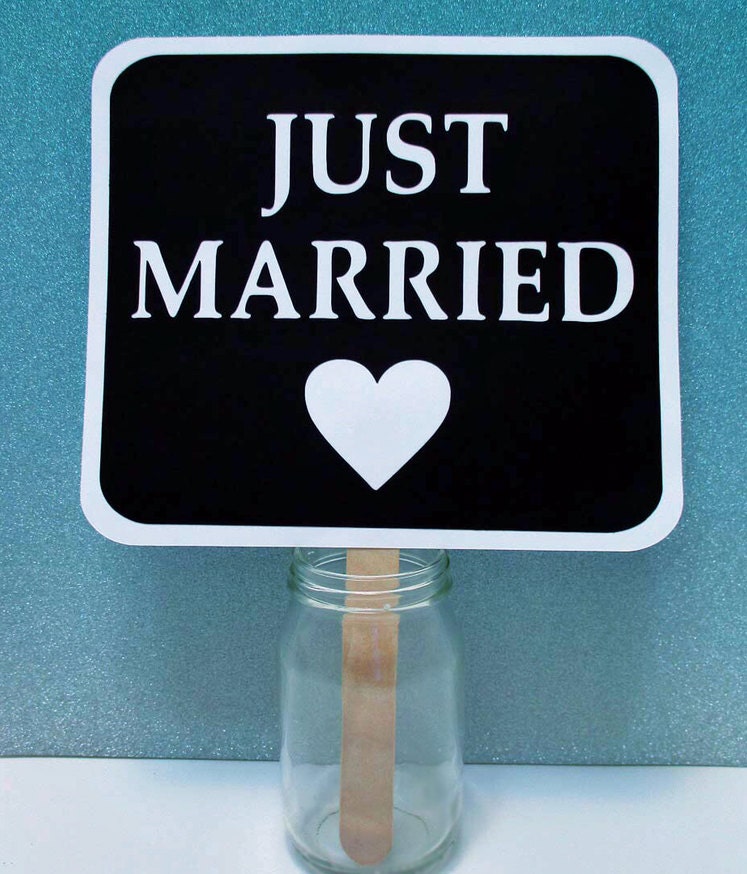 Just Married Photo Booth Prop Add On Wedding By Raiseyourprops