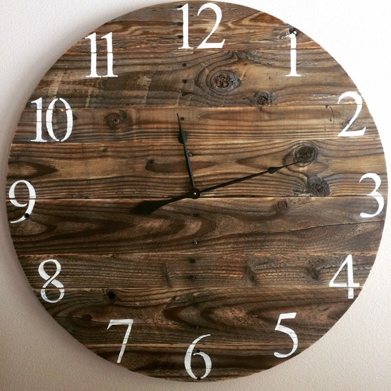 Rustic Pallet Clock With All Dark Pallet Wood 35 By PenneCarter